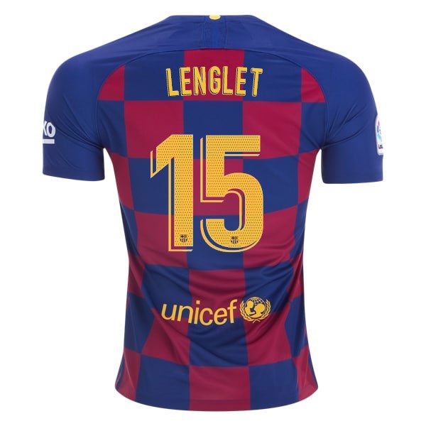 Trikot Barcelona NO.15 Lenglet Heim 2019-20 Blau Rote Fussballtrikots Günstig